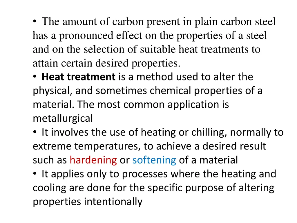 the amount of carbon present in plain carbon