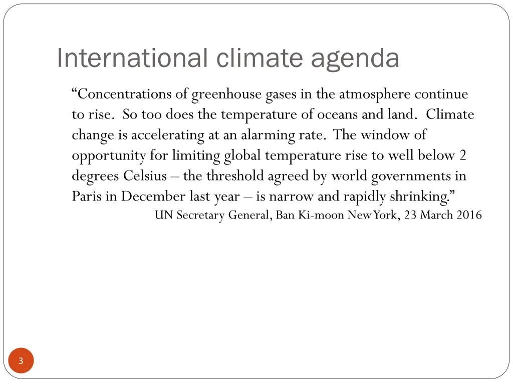 international climate agenda