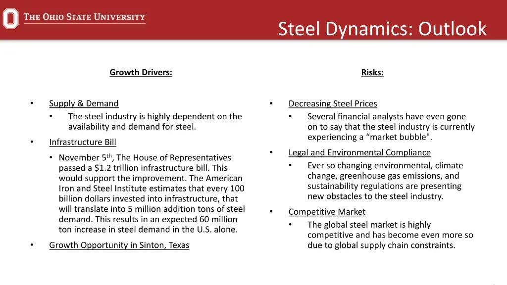 steel dynamics outlook