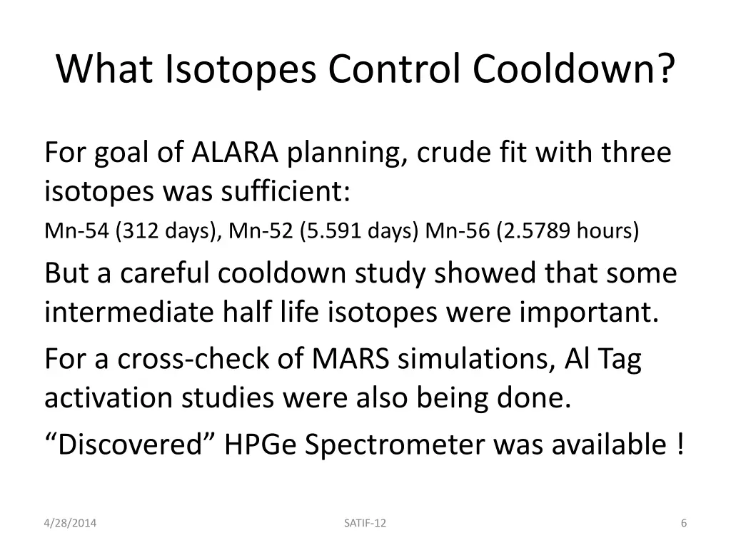 what isotopes control cooldown