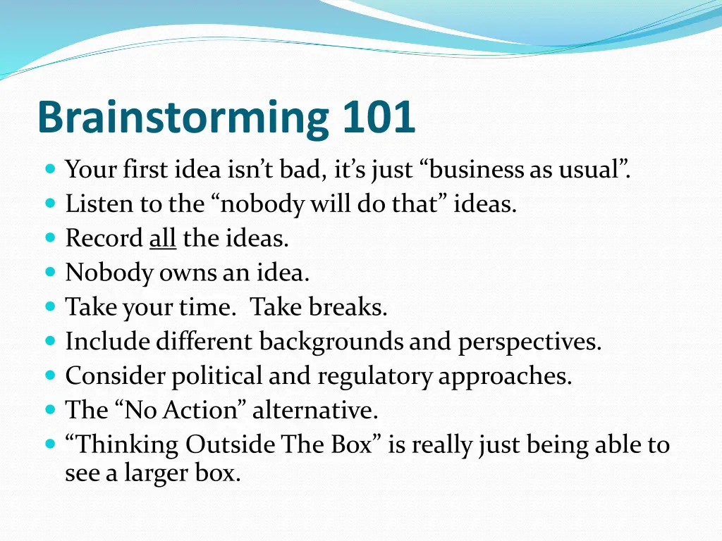 brainstorming 101 your first idea