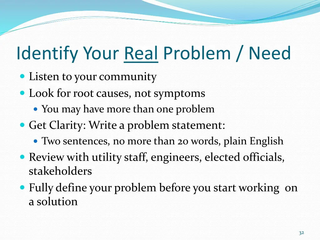 identify your real problem need