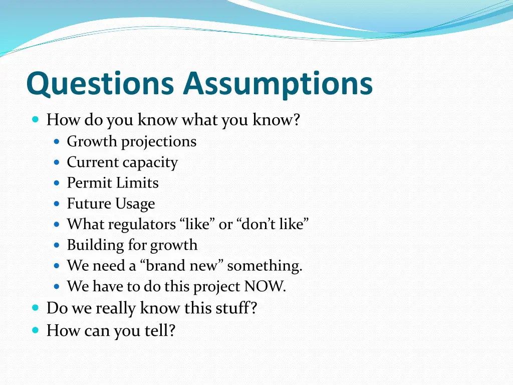 questions assumptions