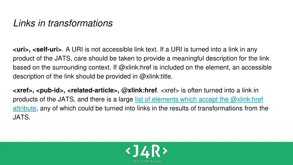 links in transformations