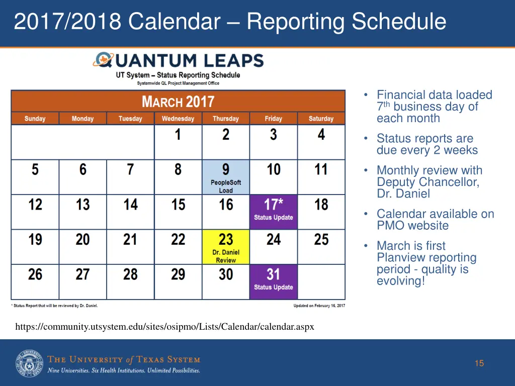 2017 2018 calendar reporting schedule