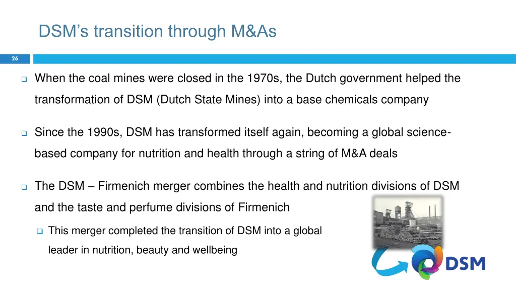 dsm s transition through m as