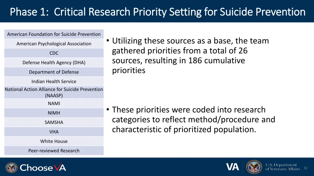 phase 1 critical research priority setting