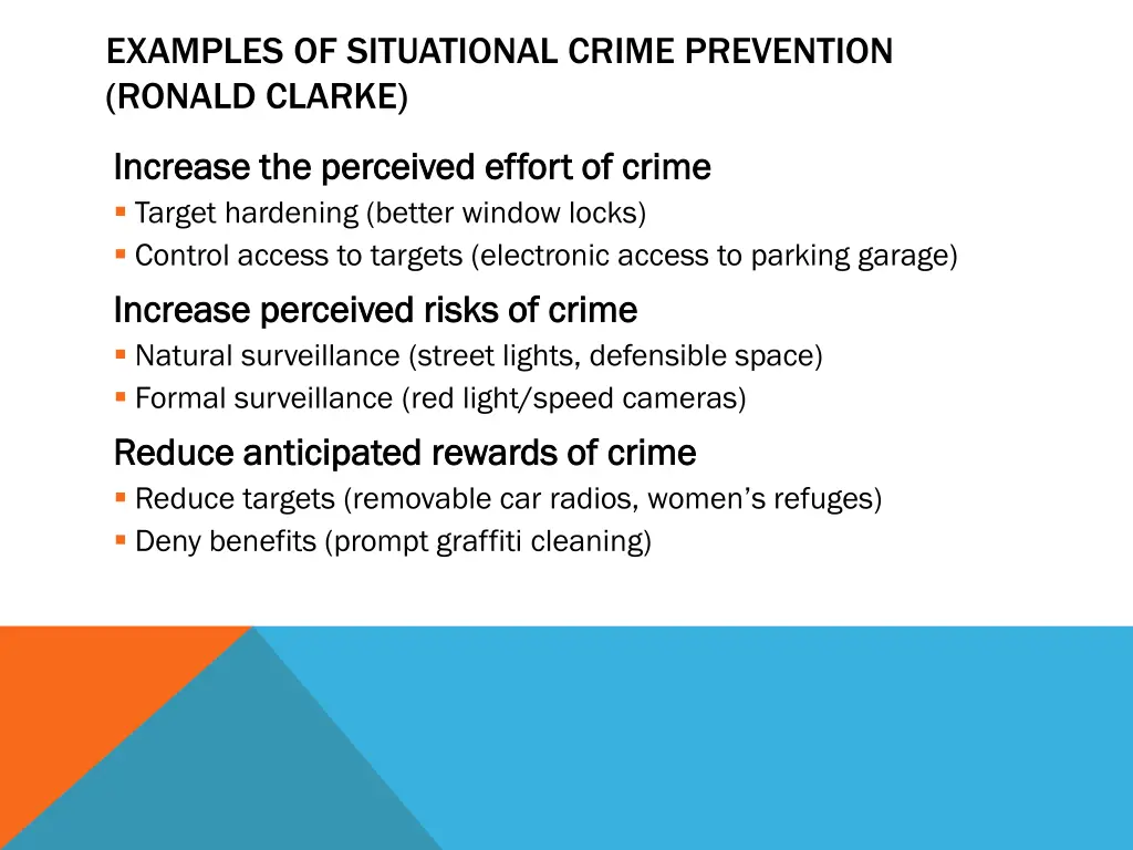 examples of situational crime prevention ronald