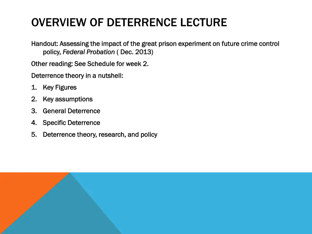 overview of deterrence lecture