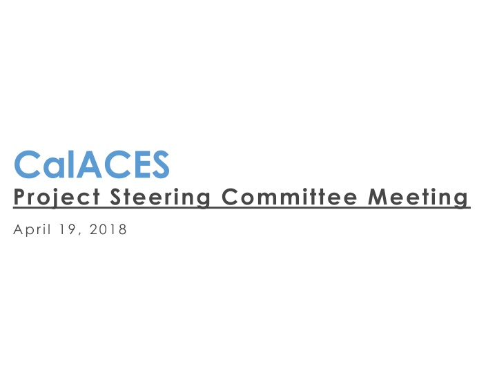 calaces project steering committee meeting