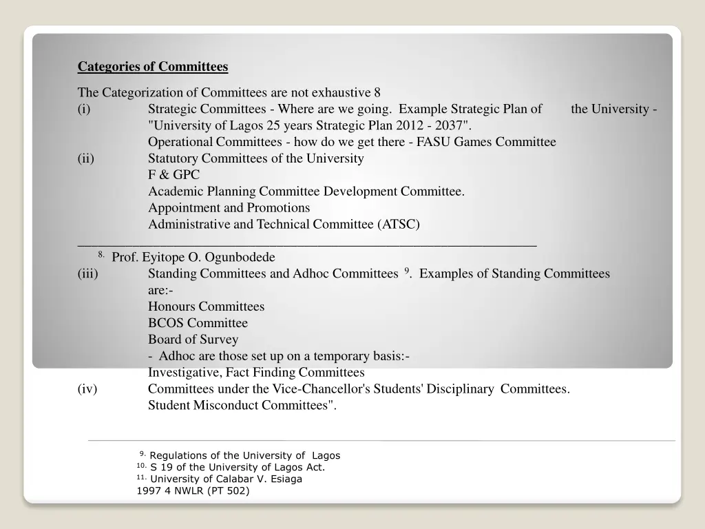 categories of committees