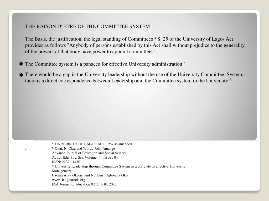 the raison d etre of the committee system