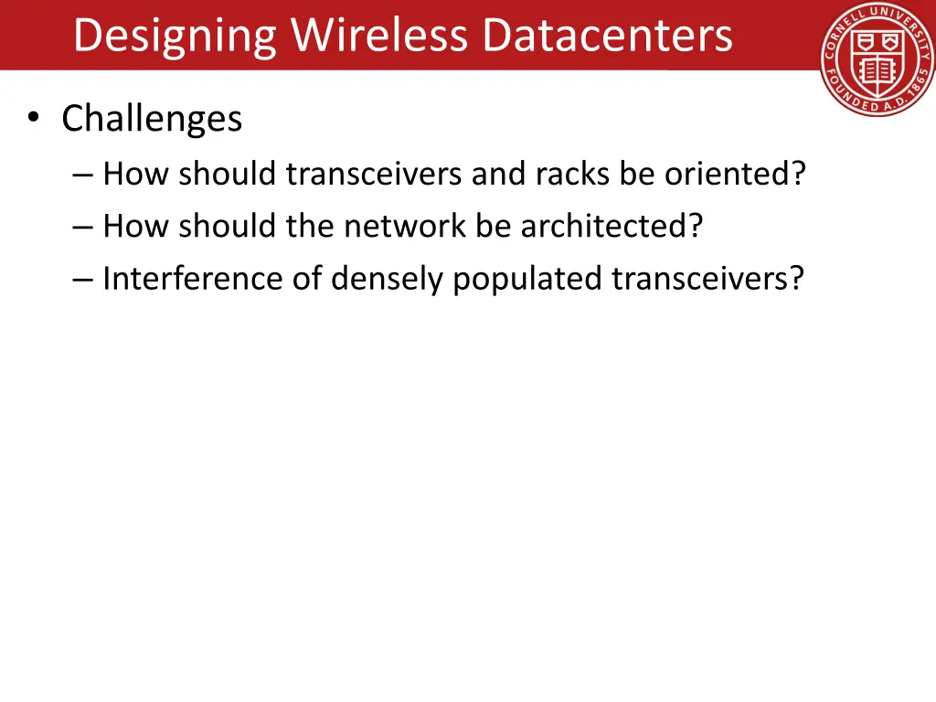 designing wireless datacenters