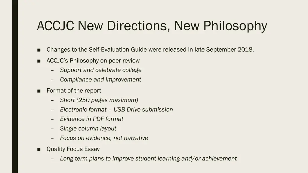 accjc new directions new philosophy