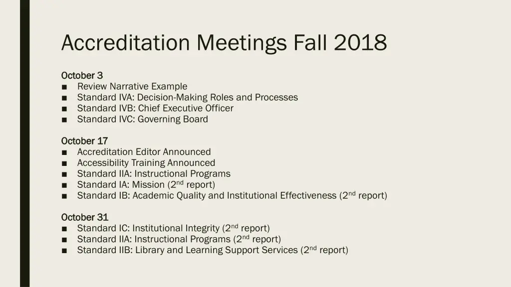 accreditation meetings fall 2018 1