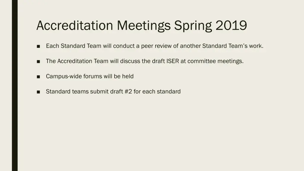 accreditation meetings spring 2019