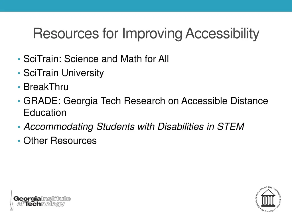 resources for improving accessibility