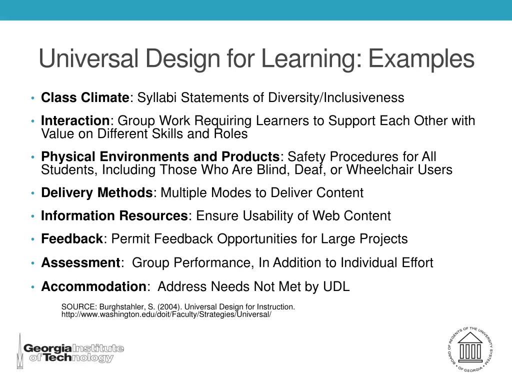 universal design for learning examples