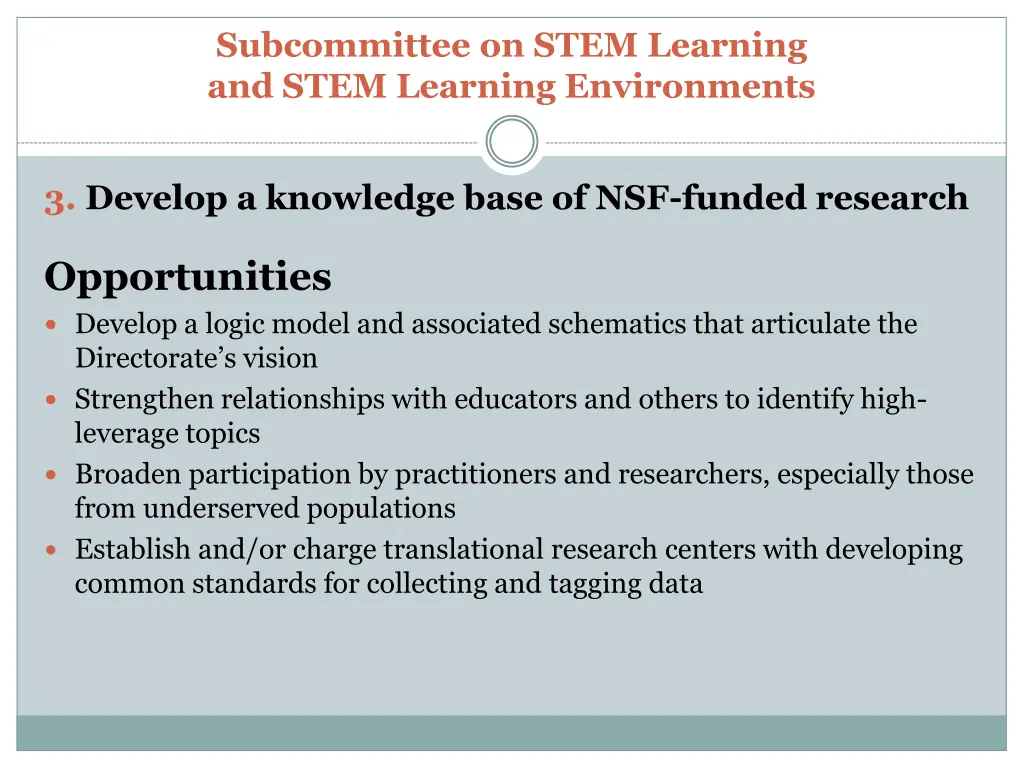 subcommittee on stem learning and stem learning 6