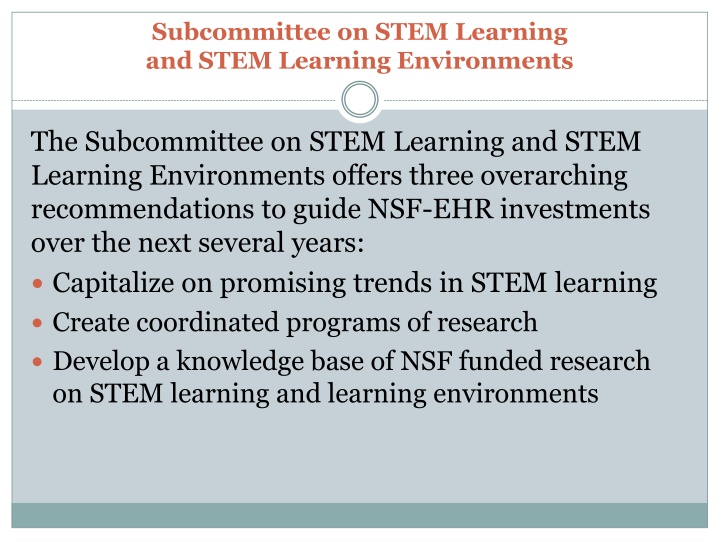 subcommittee on stem learning and stem learning