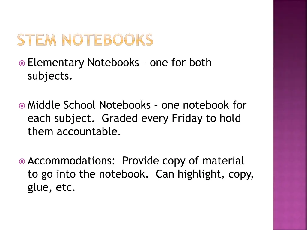 stem notebooks