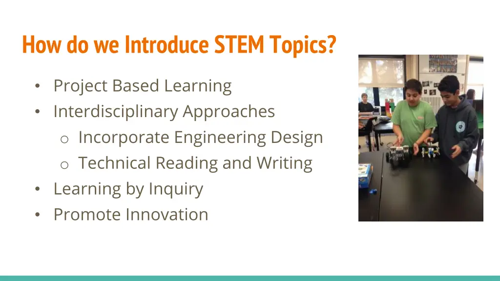 how do we introduce stem topics