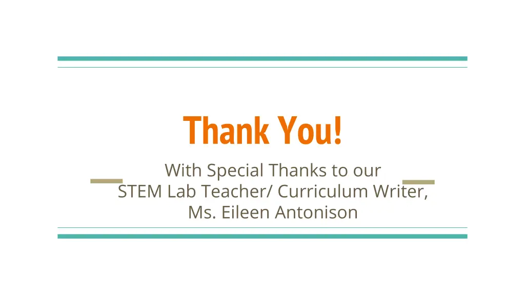 thank you with special thanks to our stem