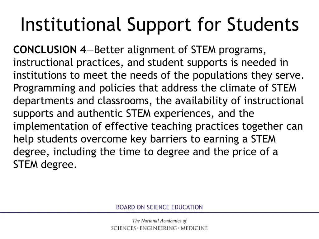 institutional support for students