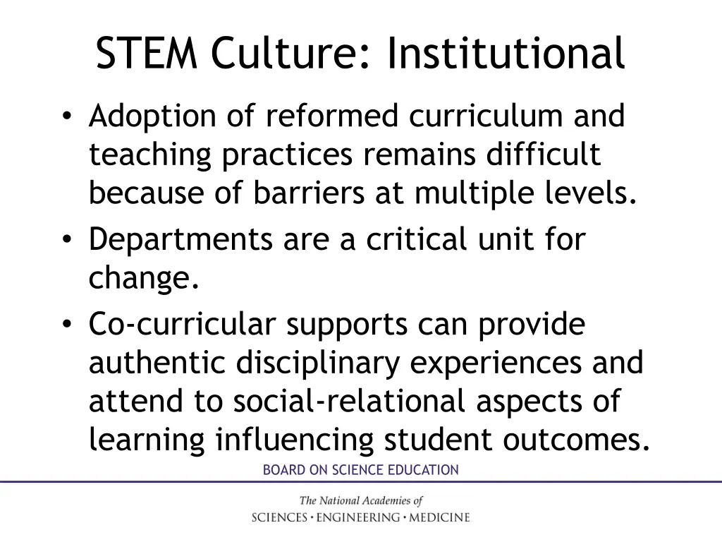 stem culture institutional