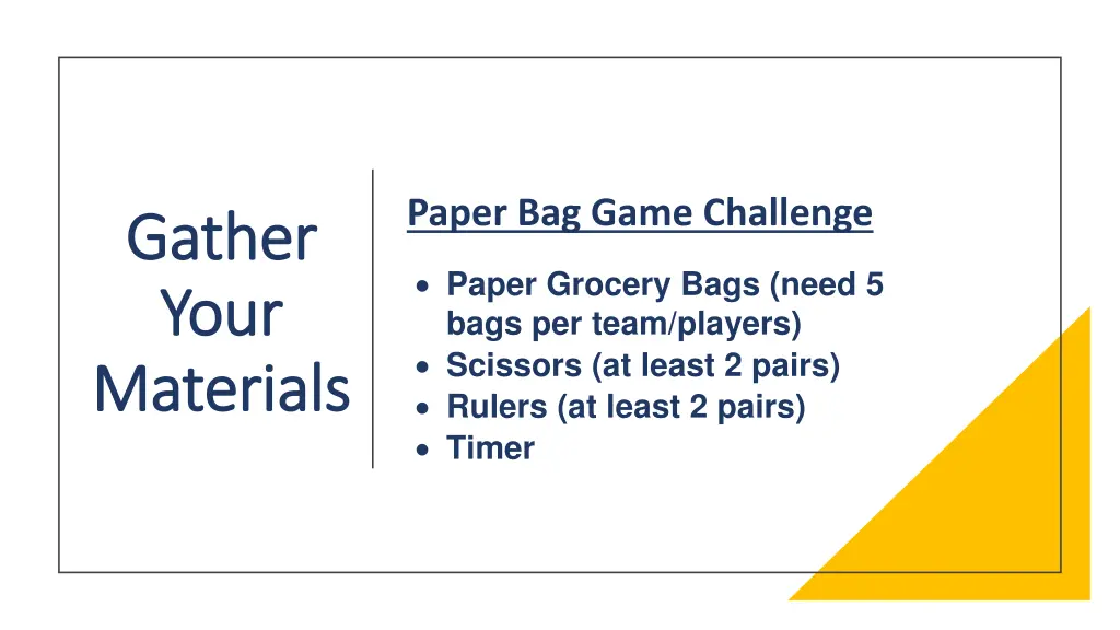 paper bag game challenge