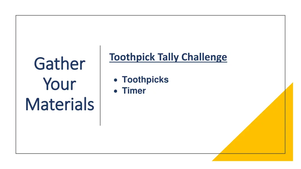 toothpick tally challenge