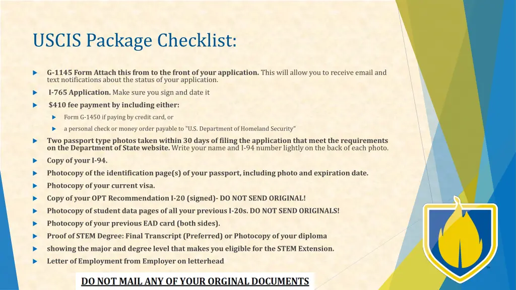 uscis package checklist