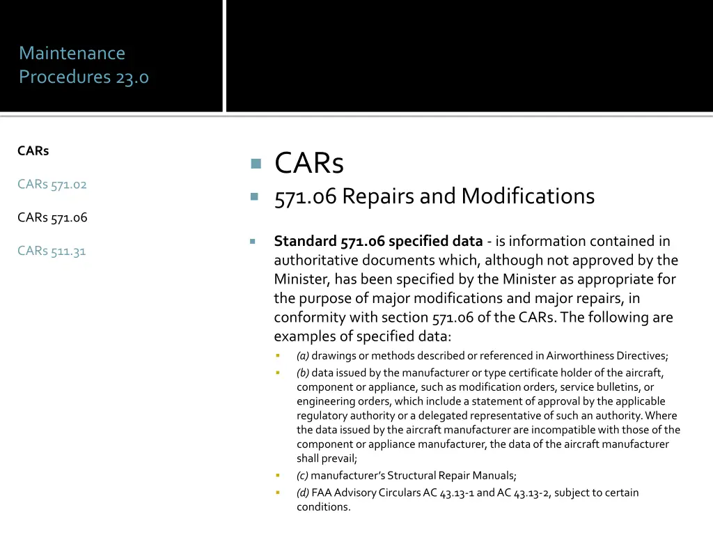 maintenance procedures 23 0 10