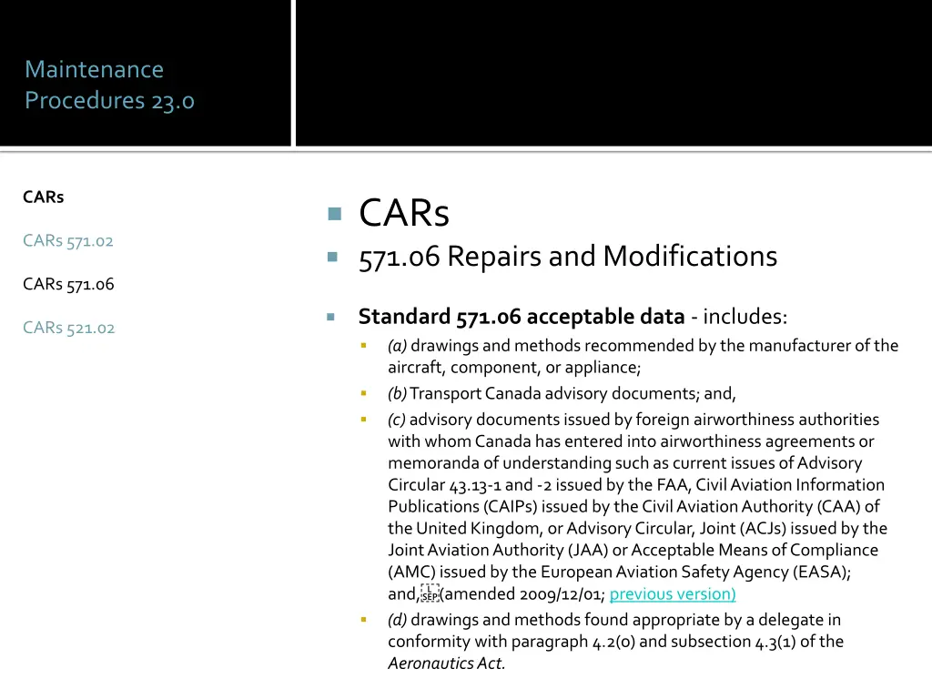 maintenance procedures 23 0 12