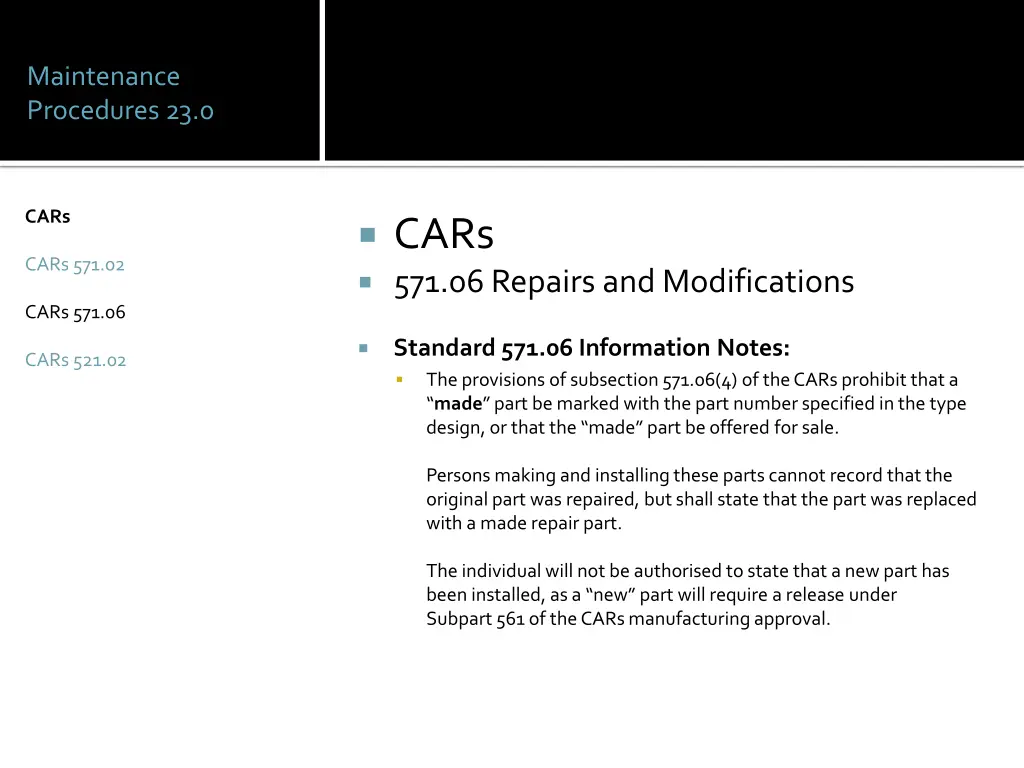 maintenance procedures 23 0 15