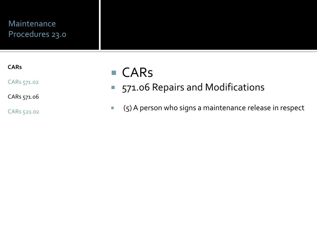 maintenance procedures 23 0 16