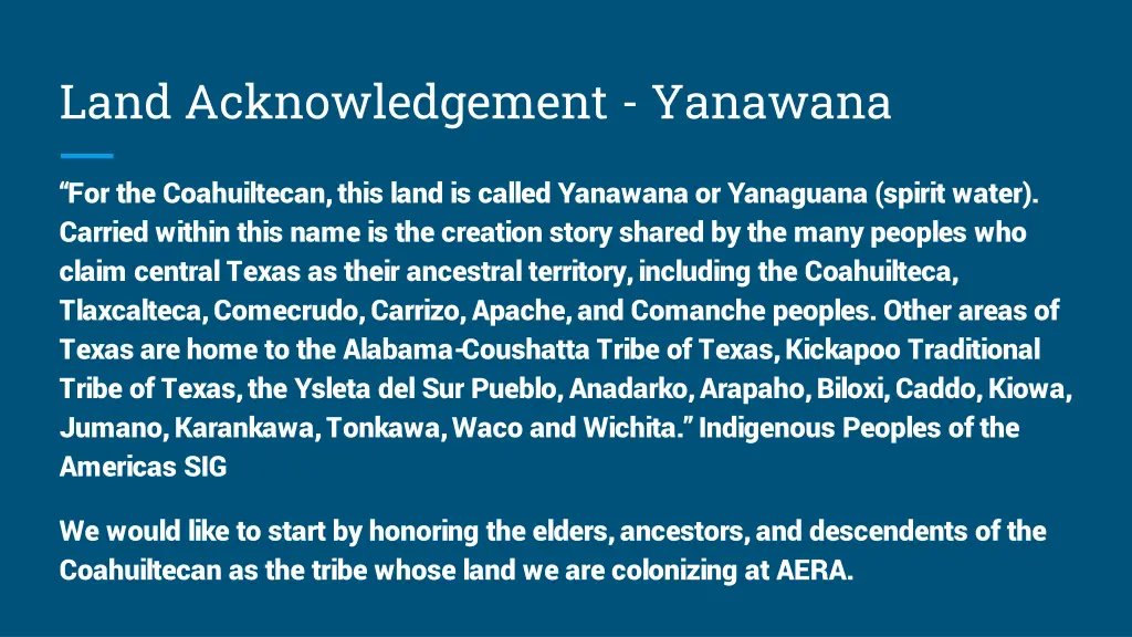 land acknowledgement yanawana