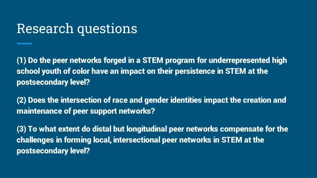 research questions