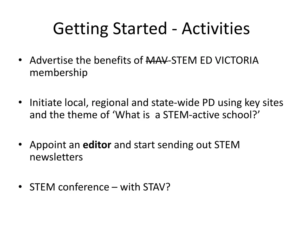 getting started activities