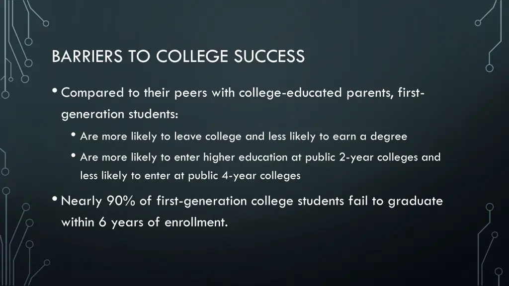 barriers to college success