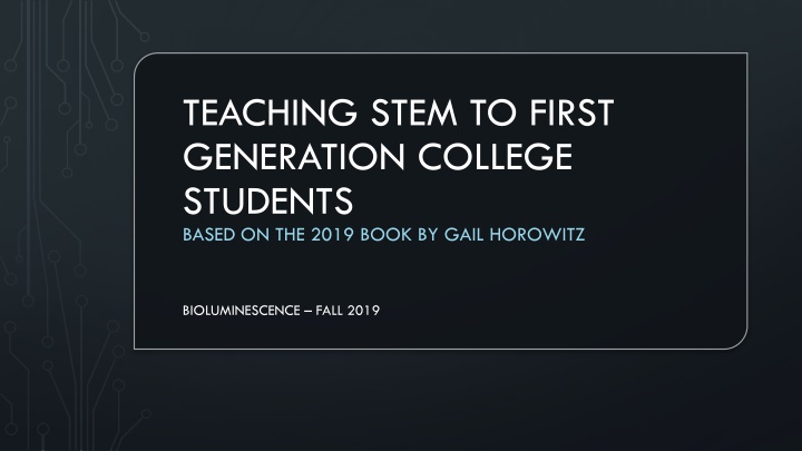 teaching stem to first generation college