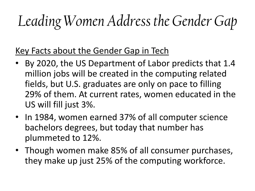 leading women address the gender gap 1