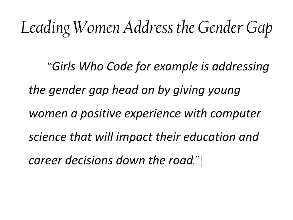 leading women address the gender gap 2