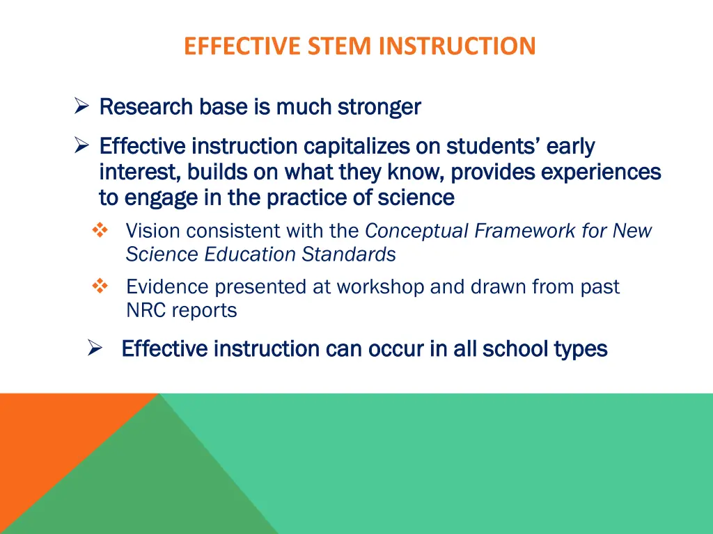 effective stem instruction