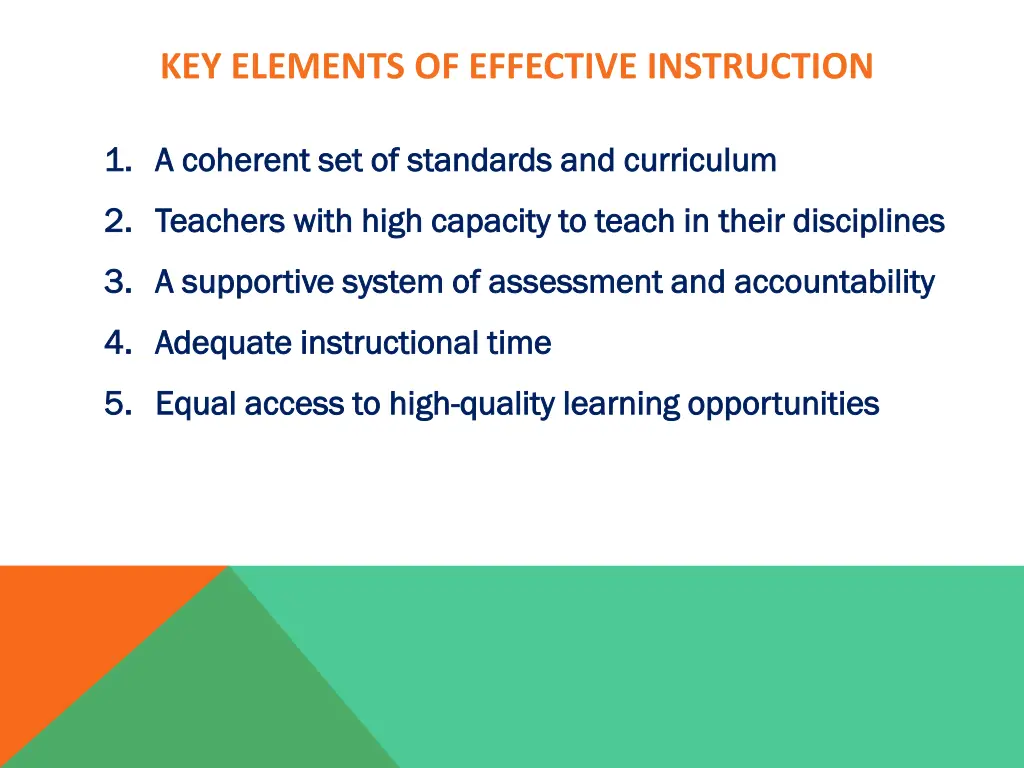 key elements of effective instruction