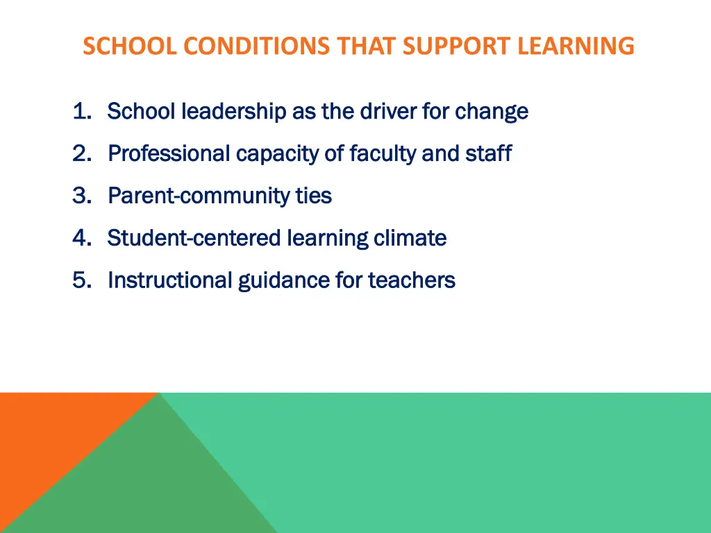 school conditions that support learning