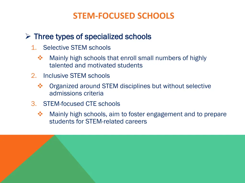 stem focused schools