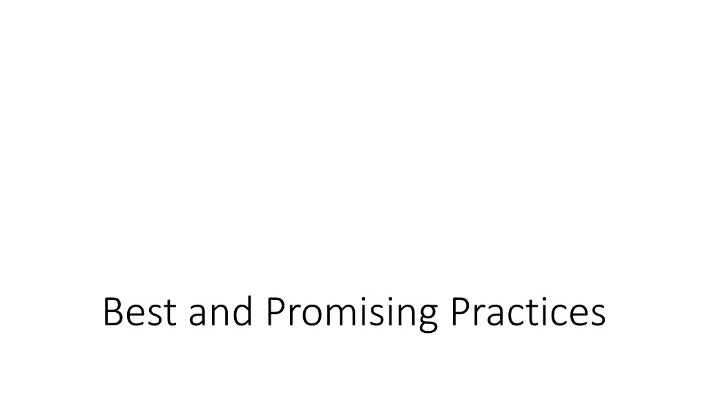 best and promising practices