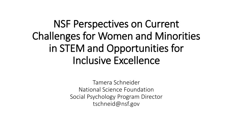 nsf perspectives on current nsf perspectives