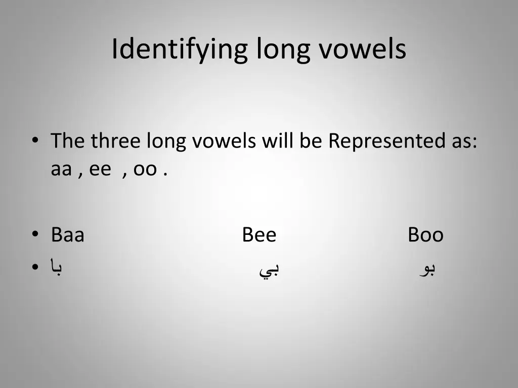 identifying long vowels